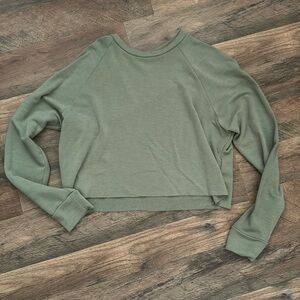 Small Soft Green Long Sleeve Crop Top